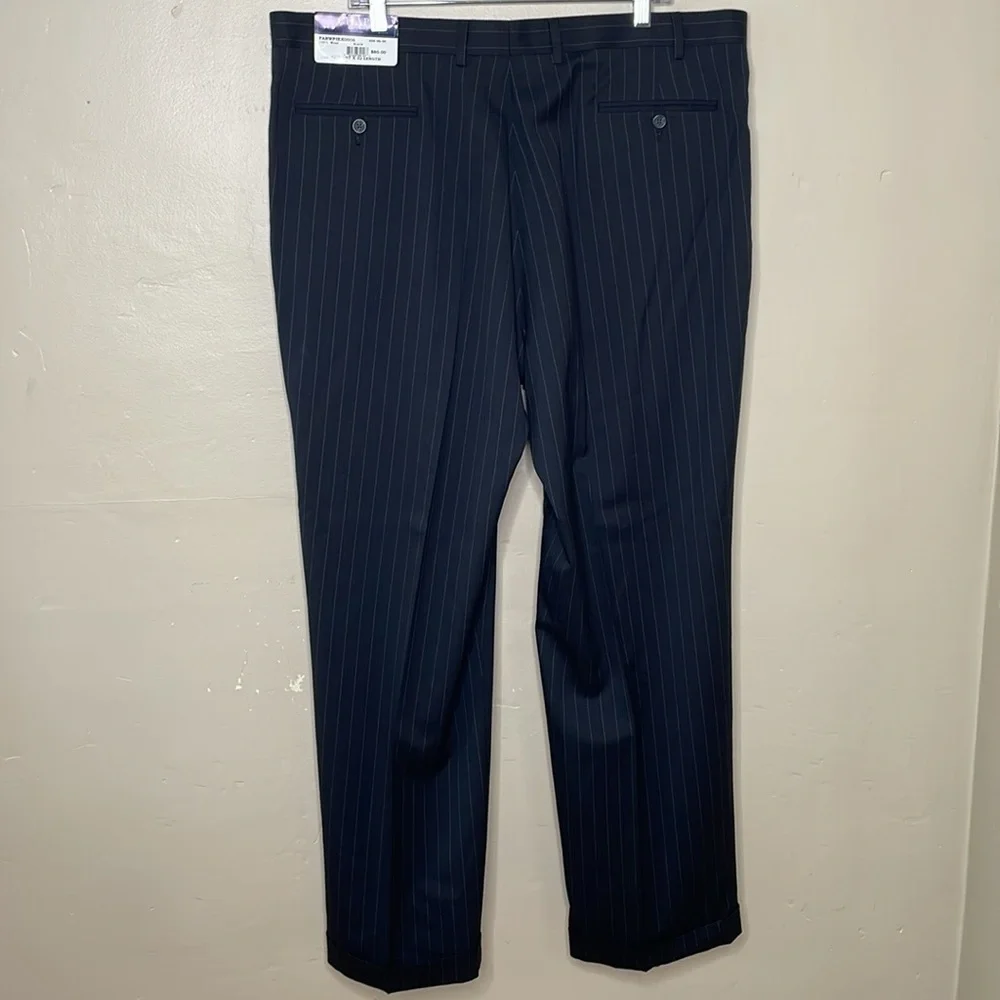 CHAPS Trouser Pants Suit Separates Black Pinstriped WOOL Business Career 42